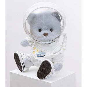 Медведь Lina TeddyTales "Жених Астронавт", M, в костюме, серо-голубой, 30 см